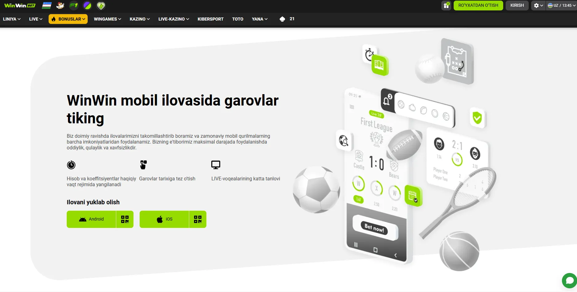 WinWin online mobil ilovasi va uni qanday yuklab olish mumkin